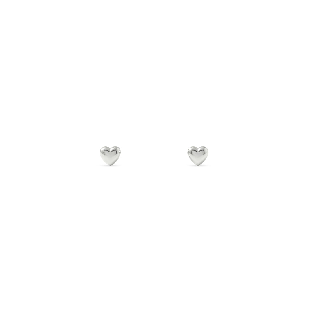 ÄLSKA örhängen på stift i 925 sterlingsilver små hjärtformade studs