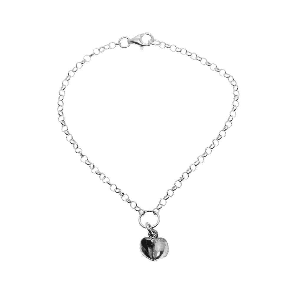 BLÅMUSSLA HJÄRTA XS vristlänk - Guldviva Jewellery