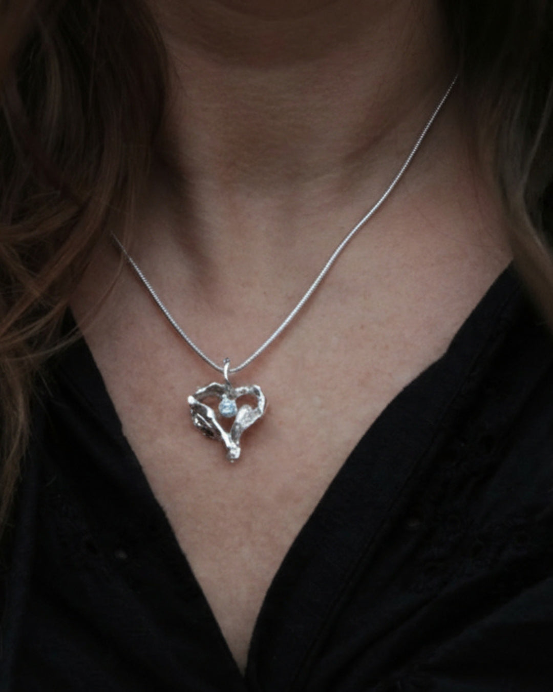 SEA HEART Halskette mit Aquamarin