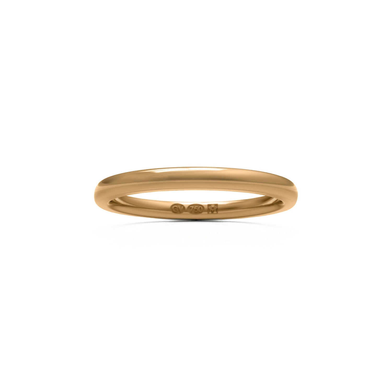 RING Halbrund 18k 2 mm -. Guldviva Jewellery