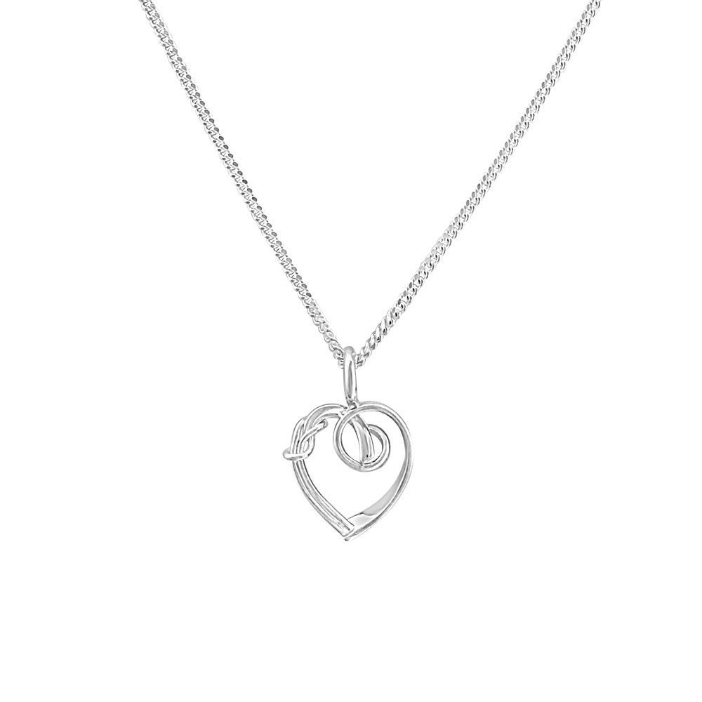 RÅBANDSKNOP (Kreuzknoten) HEART XS Halskette - Guldviva Jewellery