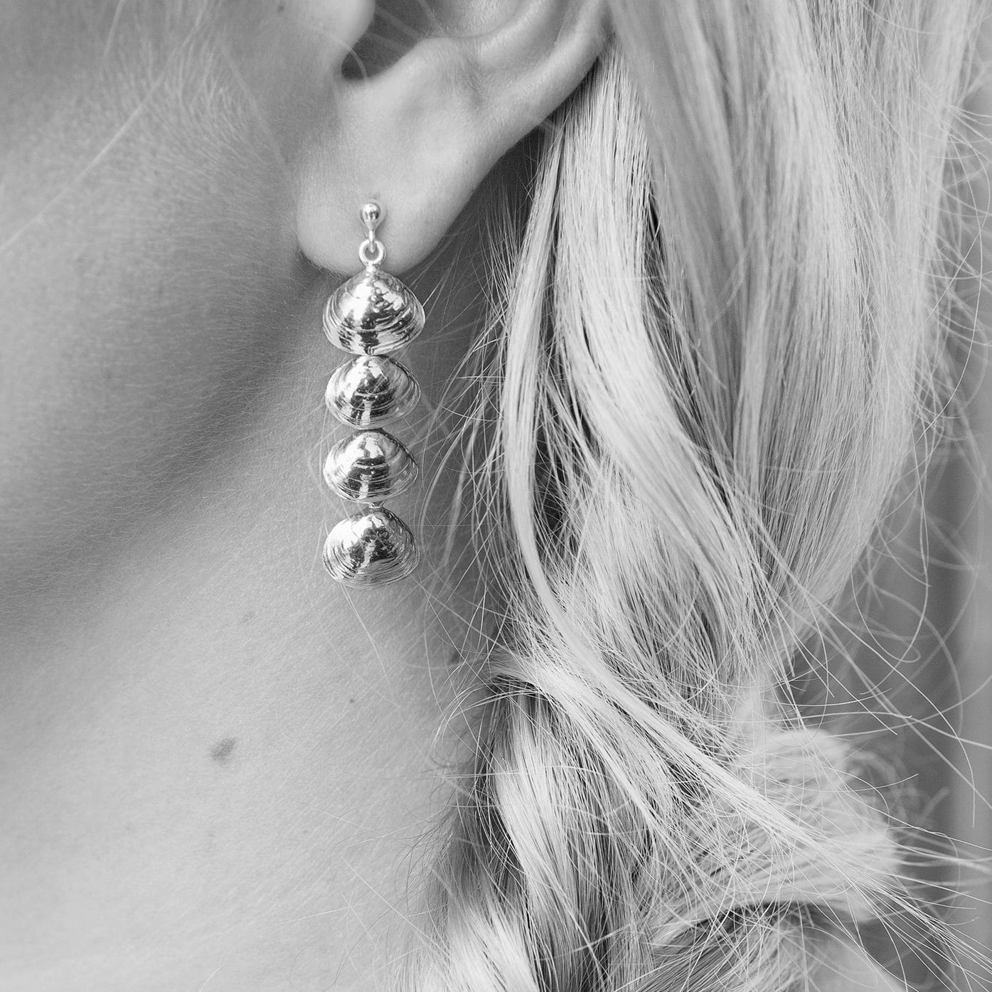 SANDMUSSLA (Sandmuschel) FEST Guldviva Ohrringe auf Kugelstiften - Schmuck