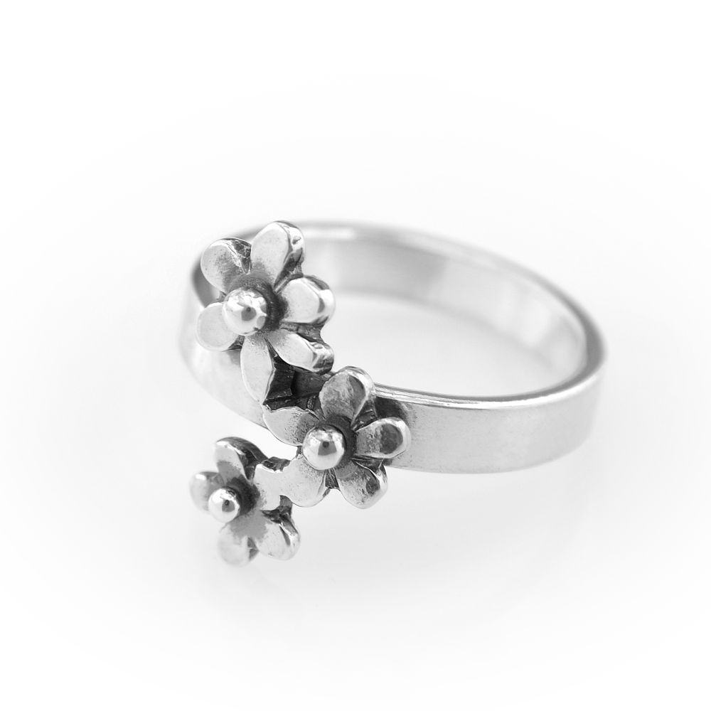 FÖRGÄT MIG EJ (Vergissmeinnicht) Ring (3 Blumen) - Guldviva Jewellery