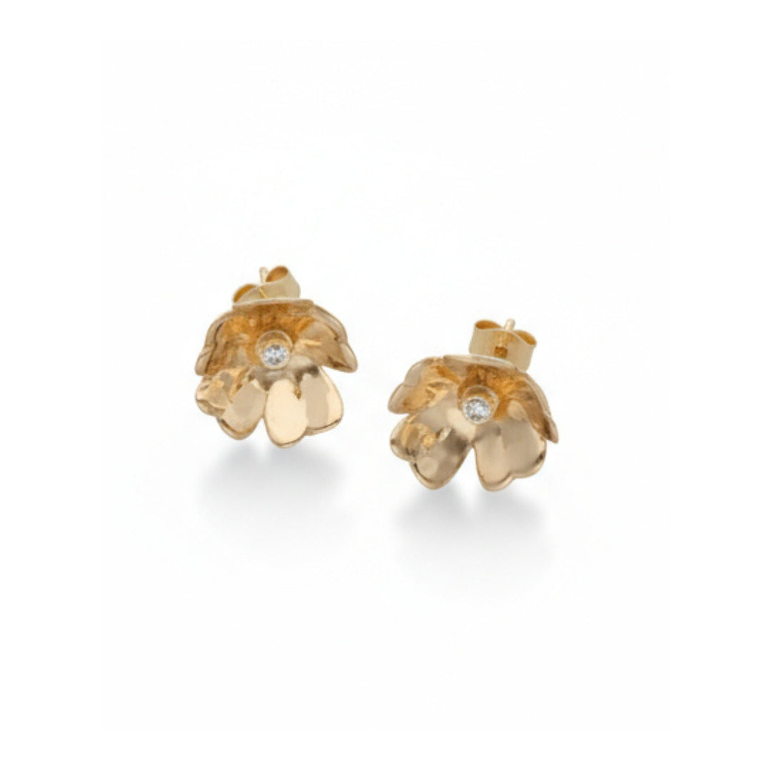 GULLVIVA (Primula veris) 18K earstuds with diamonds