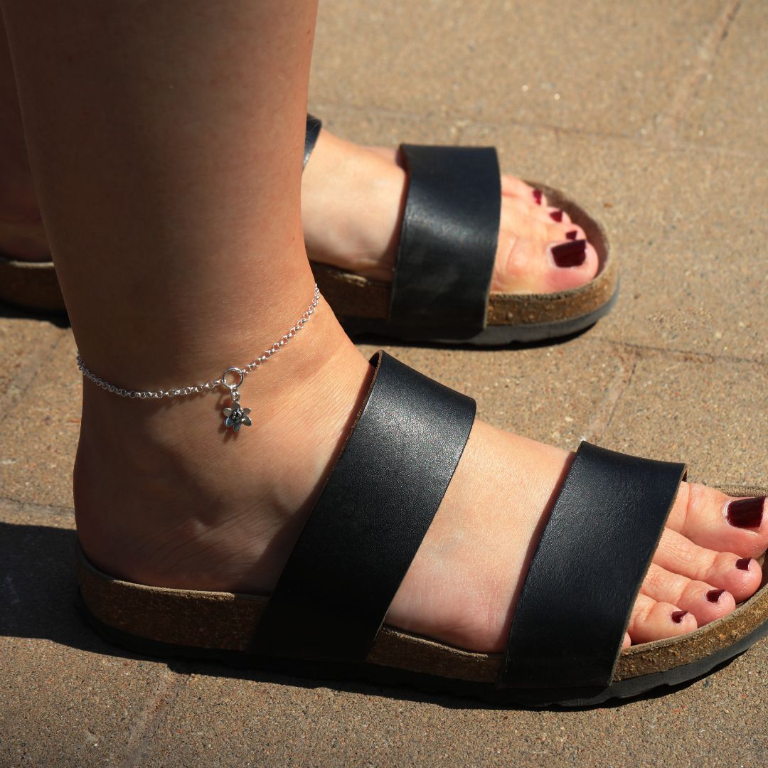 BLÅSIPPA (Hepatica) XS anklet - Guldviva Jewellery