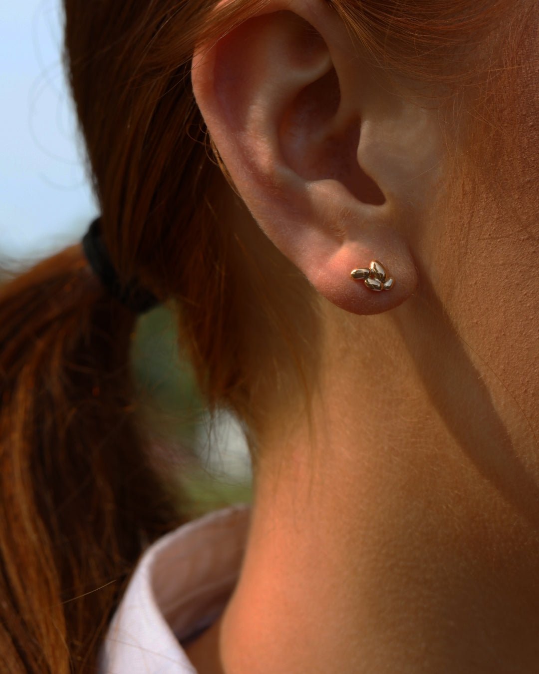 EVA potato earring studs in 18K gold - Guldviva Jewellery