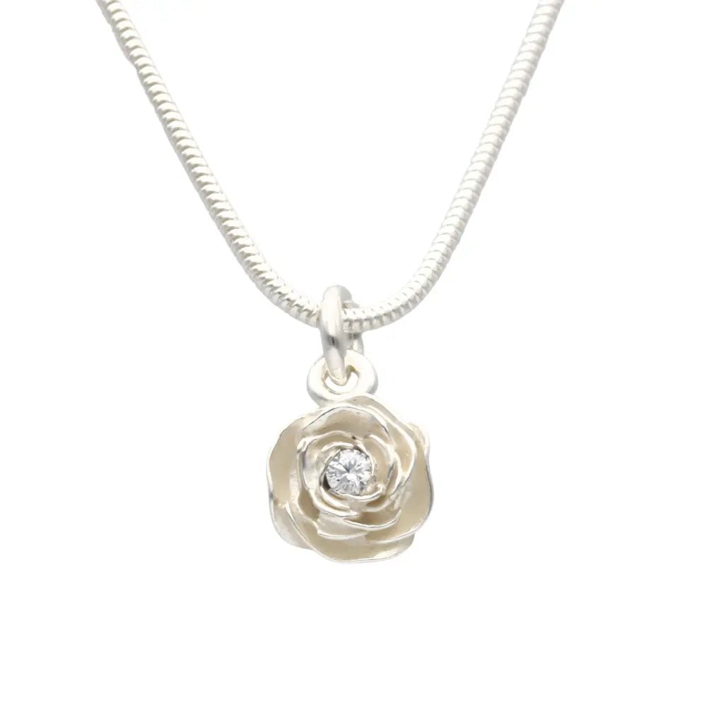 ROS (Rose) necklace with cubic zirconia - Guldviva Jewellery