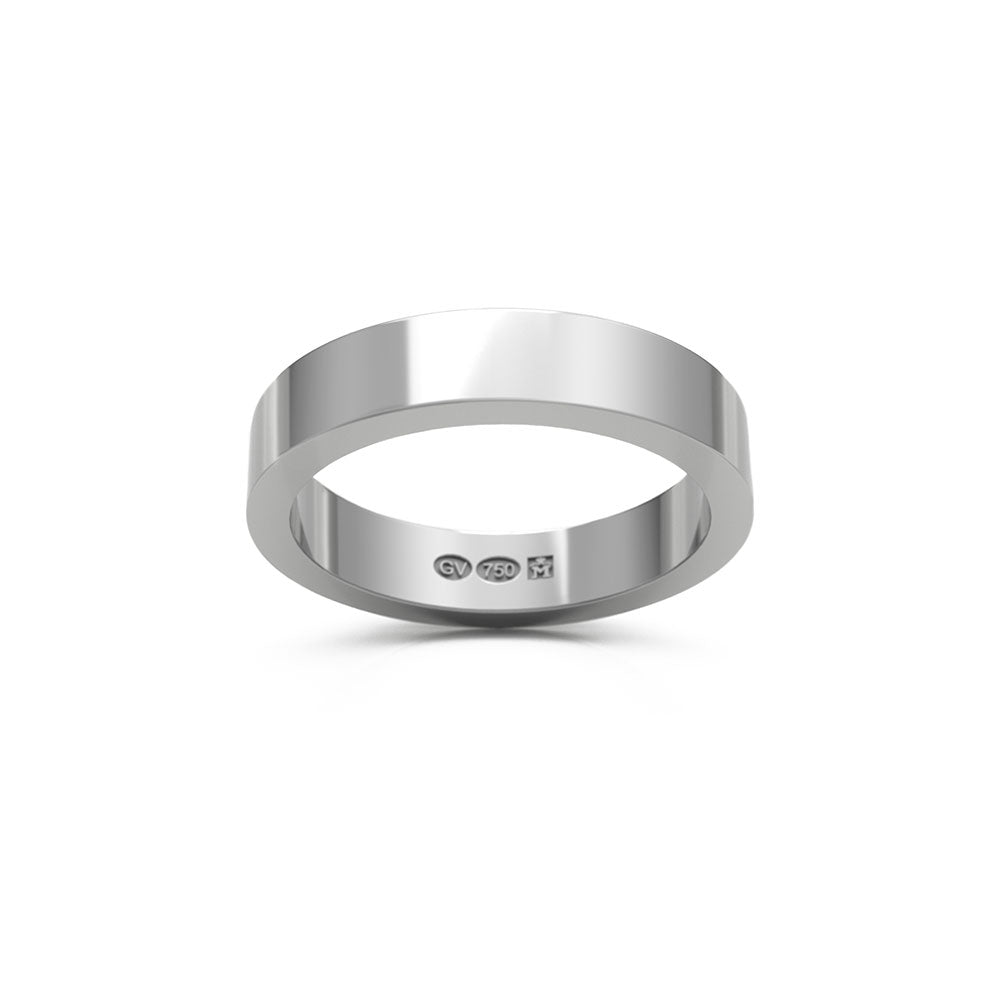 RING Rectangular 18k white gold 4 mm - Guldviva Jewellery