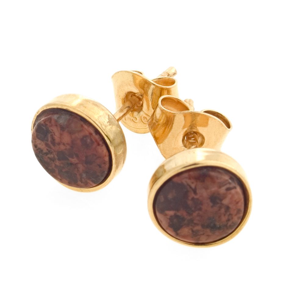 BASIC GRANITE 18K earstuds - Guldviva Jewellery