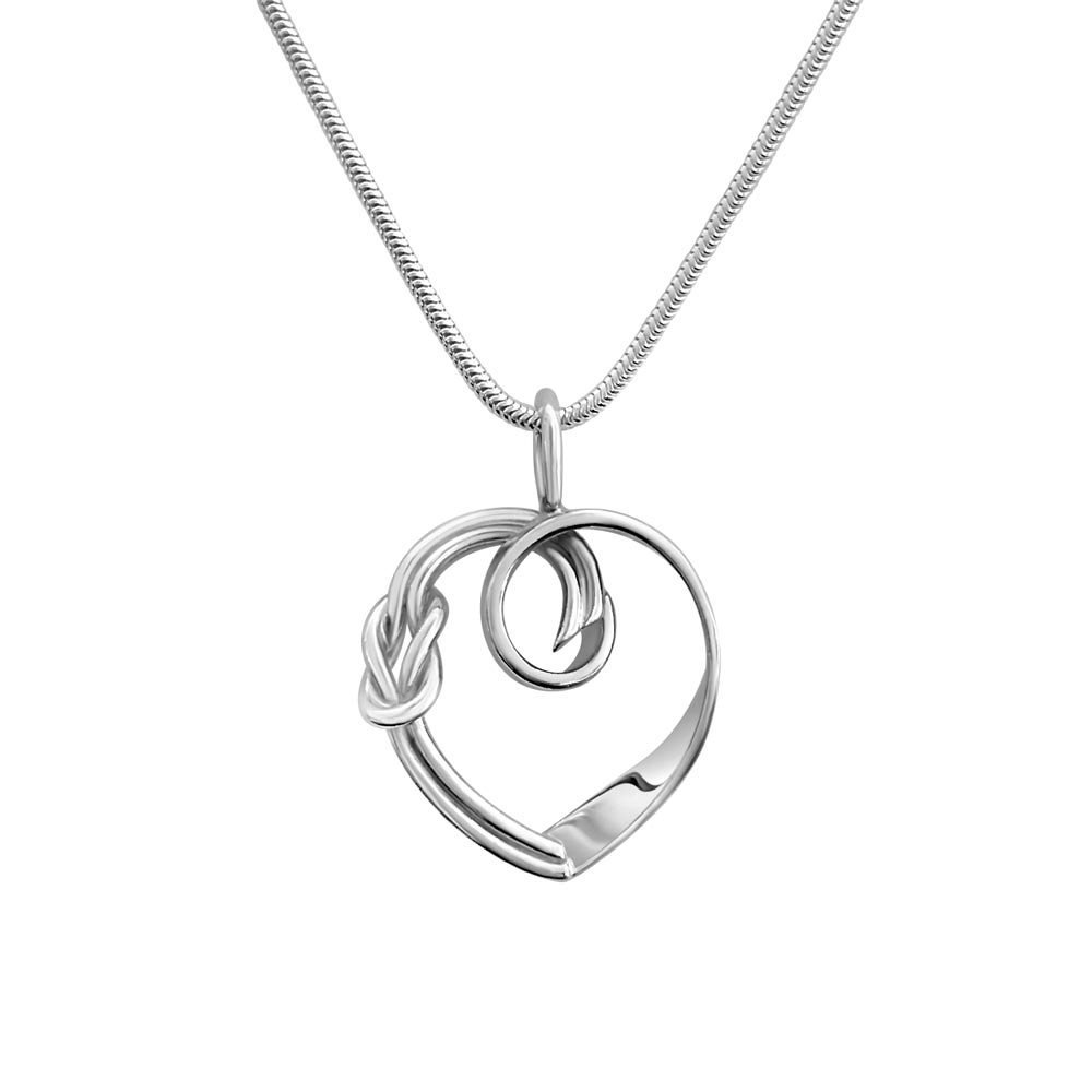 RÅBANDSKNOP (Reef Knot) HEART necklace - Guldviva Jewellery