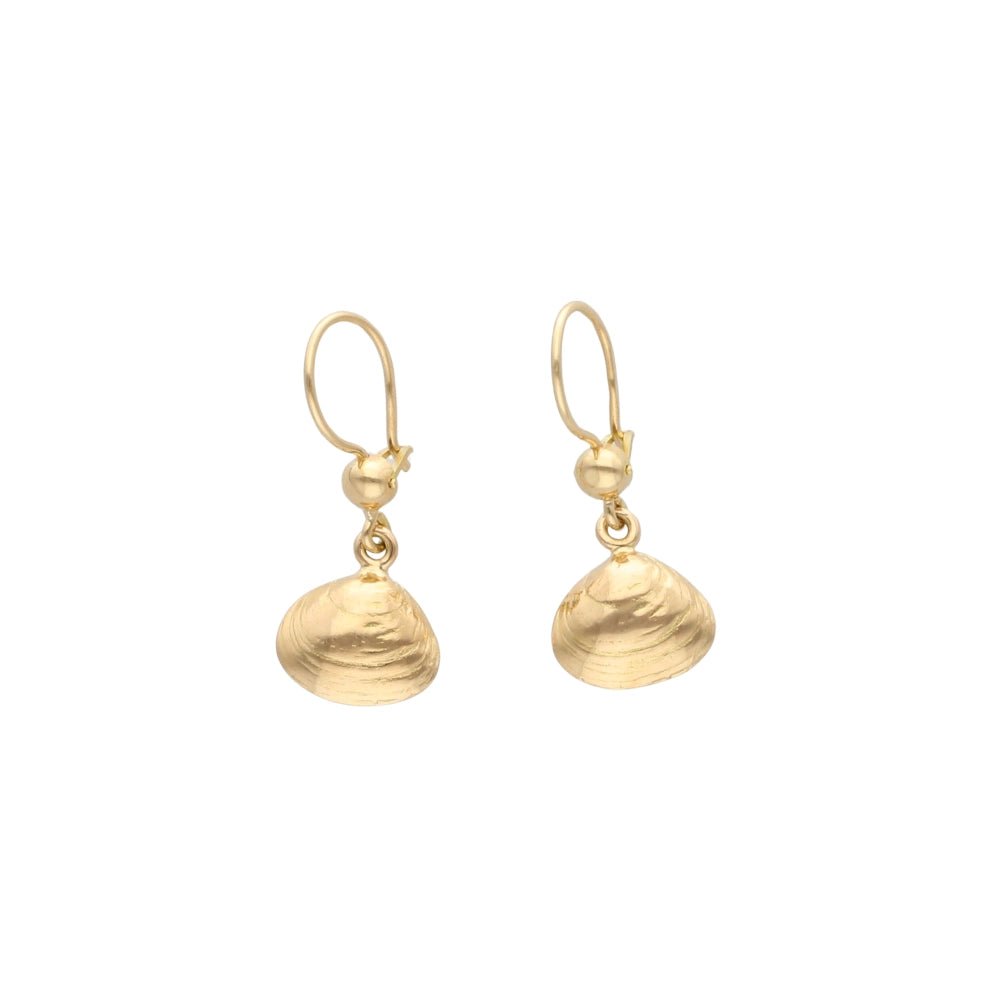 SANDMUSSLA (Hiekkasimpukka) S 18K korvakorut koukulla - Guldviva Jewellery