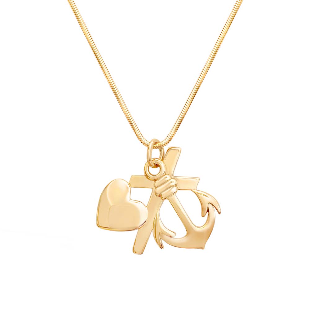 TRO HOPP & KÄRLEK (Usko, Toivo & Rakkaus)  Kaulakoru 18K L - Guldviva Jewellery