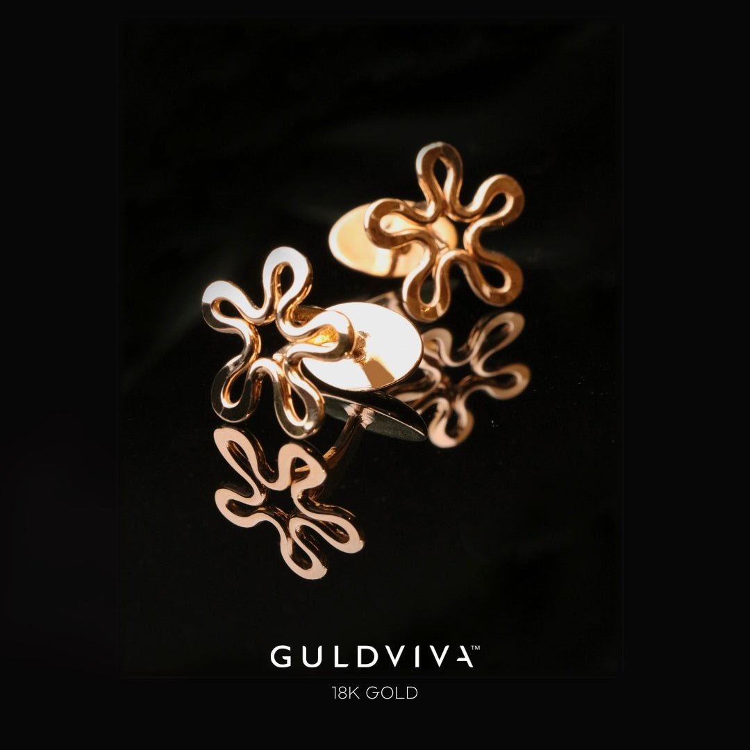 BLOMMAN™ Guldviva mansjettknapp 18K - Smykker