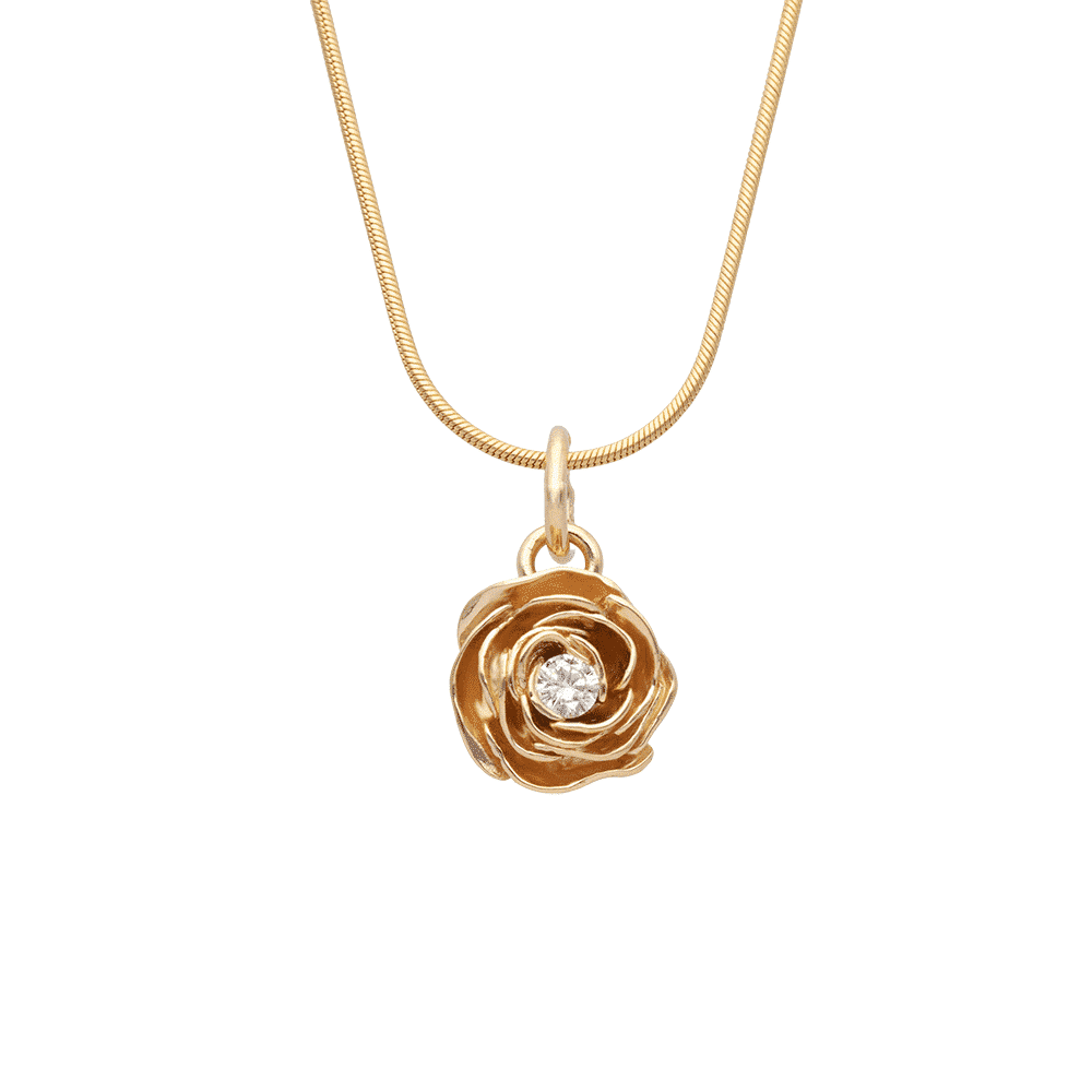 ROSE  anheng  Guldviva 18K med diamant - Smykker
