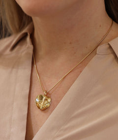BLÅMUSSLA HJÄRTA L 18K halsband - Guldviva Jewellery