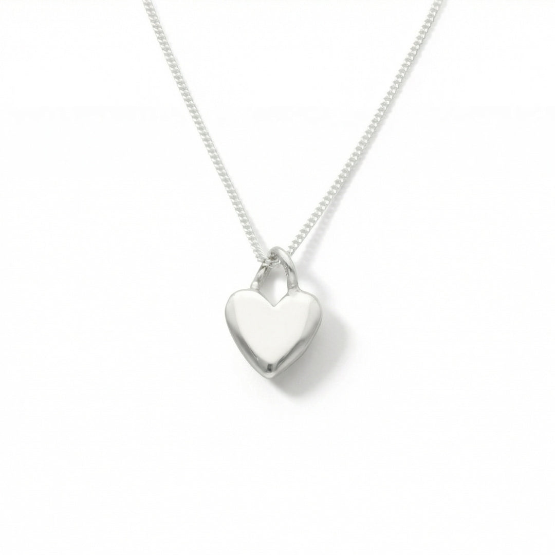 ÄLSKA halsband i sterlingsilver med hjärtformad berlock och 42 cm pansarkedja