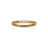 RING Halvrund 2 mm i 18k med 5 diamanter - Guldviva Jewellery