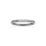 RING halvrund 2 mm i 18K vitguld med 5 diamanter - Guldviva Jewellery