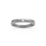 RING halvrund 3 mm i 18K vitguld med 1 diamant - Guldviva Jewellery