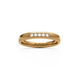 RING halvrund 3 mm i 18k med 5 diamanter - Guldviva Jewellery