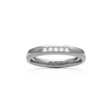 RING halvrund 3 mm i 18K vitguld med 5 diamanter - Guldviva Jewellery