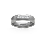 RING halvrund 5 mm i 18K vitguld med 5 diamanter - Guldviva Jewellery