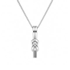 RÅBANDSKNOP halsband i silver med knotmotiv och 42 cm pansarkedja