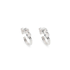 Råbandsknop knot design sterling silver stud earrings on posts