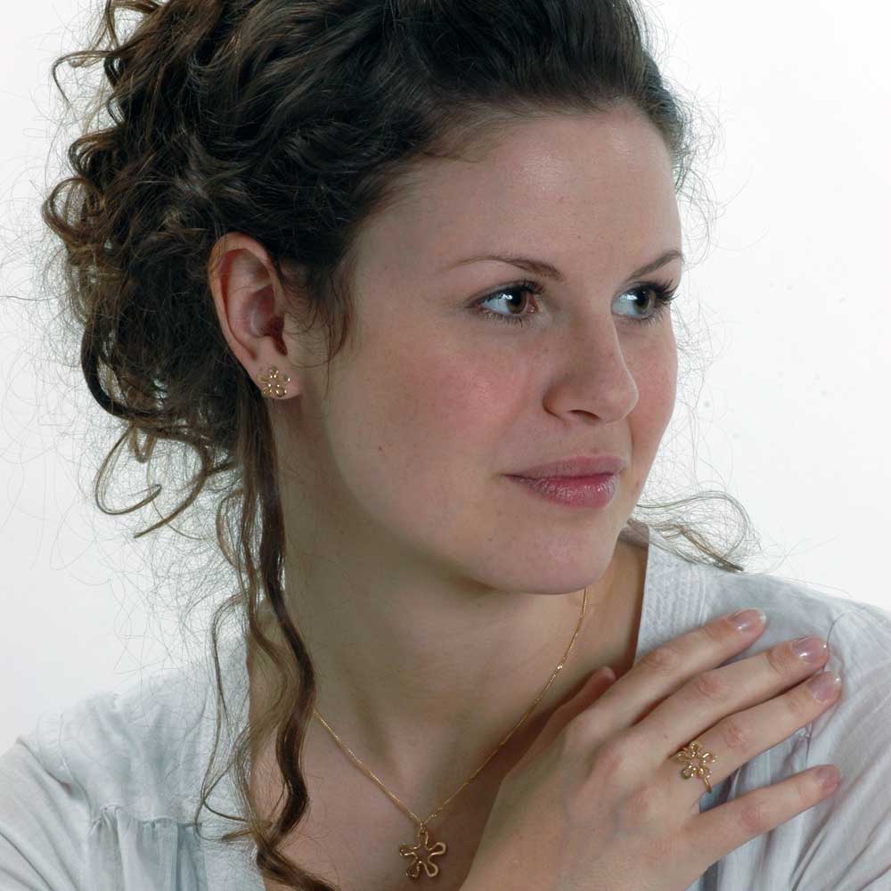 BLOMMAN™ 18K örhängen på stift - Guldviva Jewellery