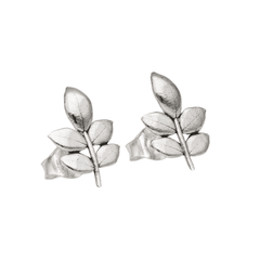 EVA blad örhängen på stift i sterling silver