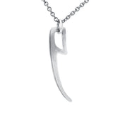 NÄTSTICKA XL pendant in polished silver featuring a long curved blade on a silver chain