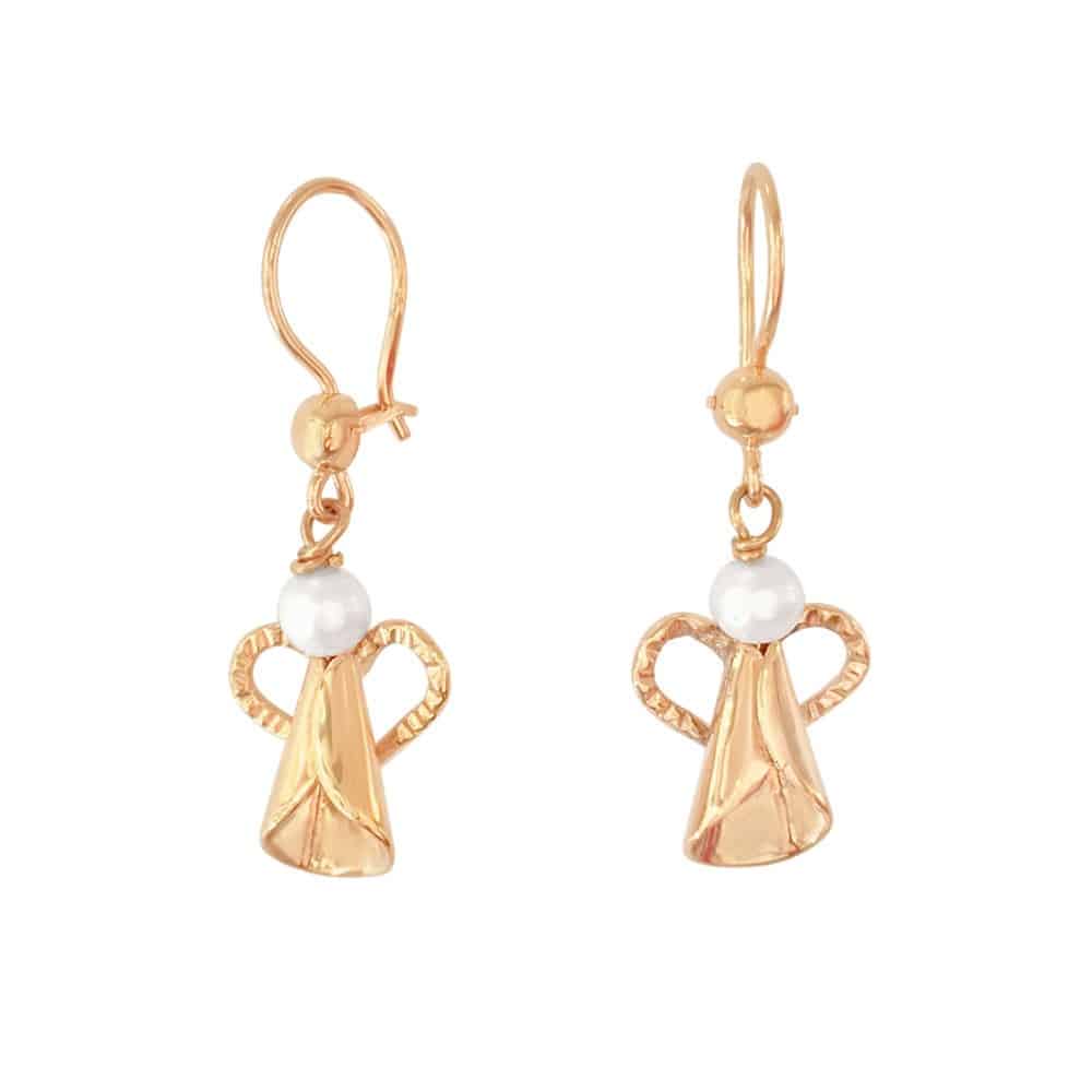 Angel earrings in 18K gold, handcrafted by GULDVIVA.