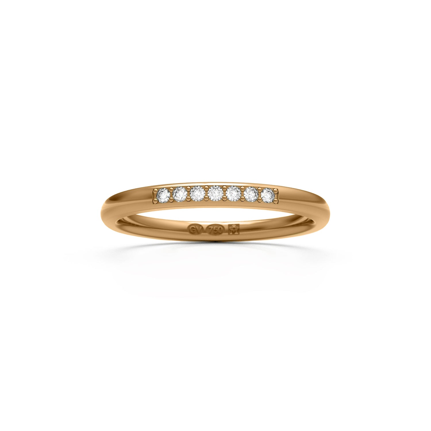 RING Halbrund 2 mm aus 18k mit 7 Diamanten