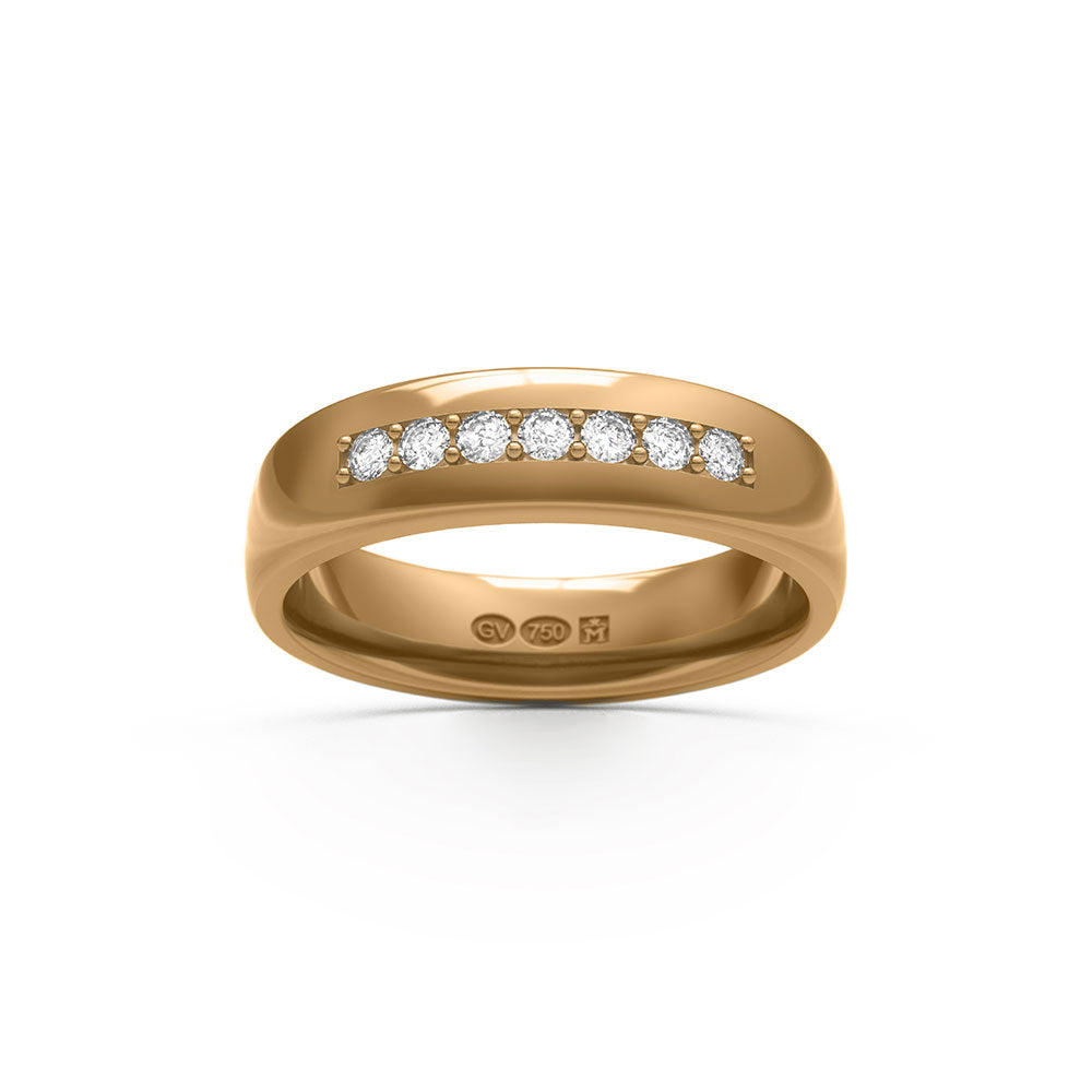 RING Halbrund 5 mm aus 18k mit 7 Diamanten