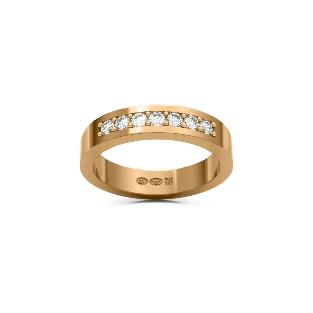 RING rechteckig 4 mm aus 18K Gold mit 7 Diamanten