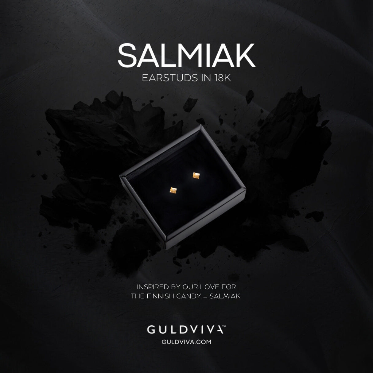 SALMIAK (Salty Licorice) 18K earstuds