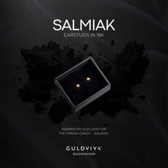 SALMIAK (Salty Licorice) 18K earstuds - Guldviva Jewellery