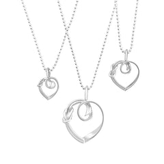 RÅBANDSKNOP (Reef Knot) HEART XS necklace - Guldviva Jewellery