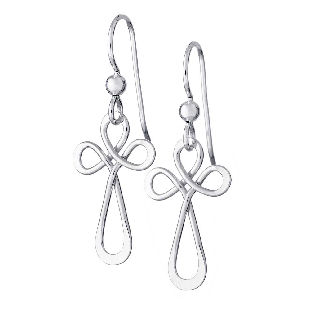 SIRLIGT (Delicate) CROSS sterling silver earrings, handcrafted by GULDVIVA.