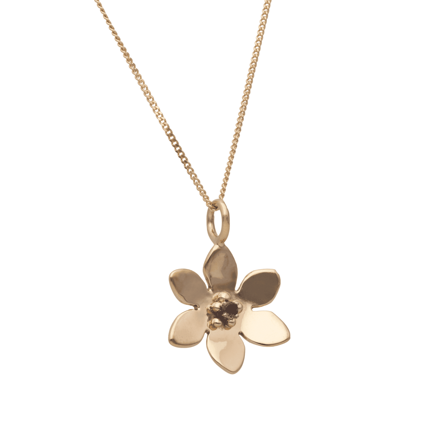 BLÅSIPPA (Hepatica) 18K necklace with Finnish cordierite