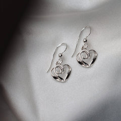 MYRSKYLUODON MAIJA HEART korvakorut koukulla - Guldviva Jewellery